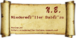 Niedermüller Balázs névjegykártya