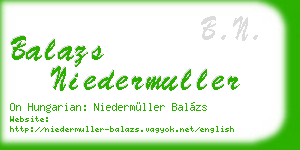balazs niedermuller business card
